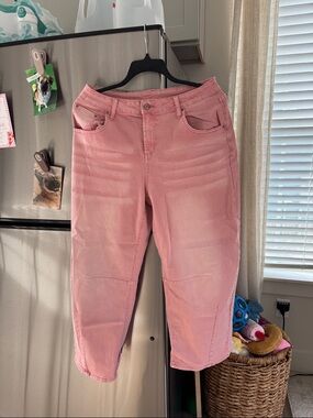 Women’s Pink High-Rise Barrel Jeans 12